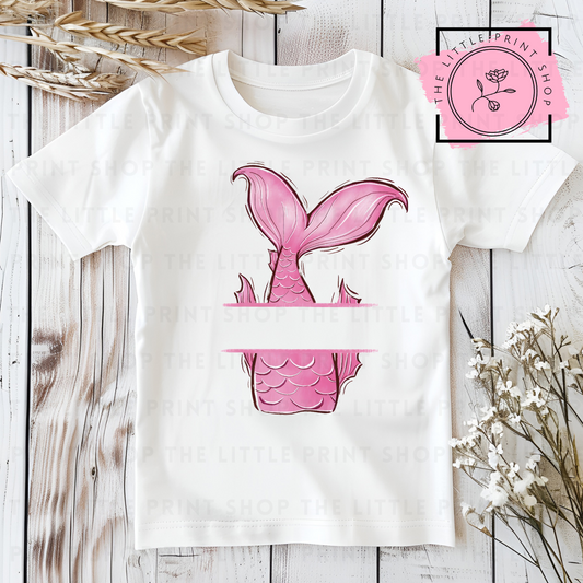 Pink Mermaid Tail - DTF Transfer Decal