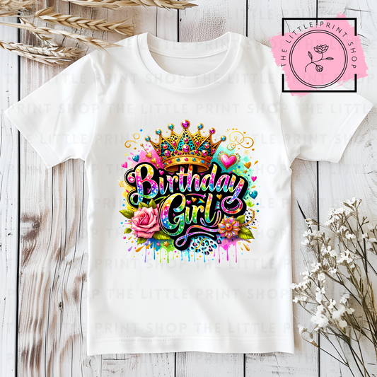 Birthday Girl Paint Splat - DTF Transfer Decal