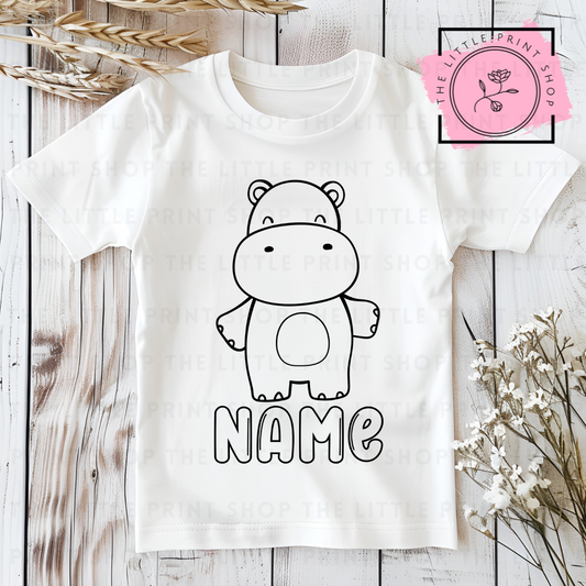 Hippo Colour In - DTF Transfer Decal