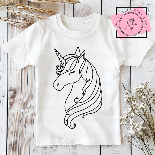 Unicorn Colour In - DTF Transfer Decal