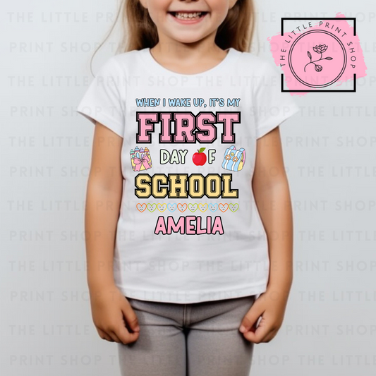 First Day Of School - Custom Name - DTF Transfer Decal