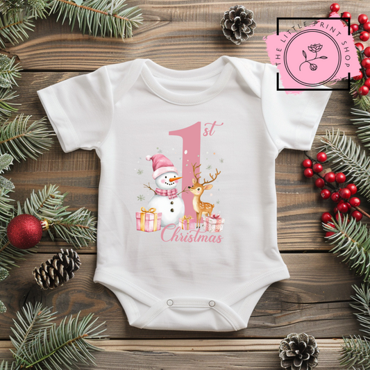 1st Christmas - Pink - DTF Transfer Decal