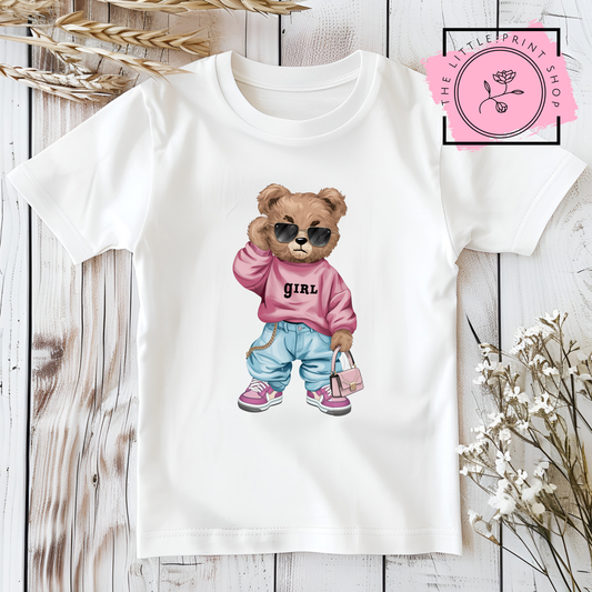 Girly Bear - Baggy Jumper - DTF Transfer Decal