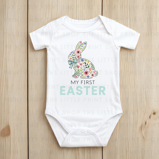 My 1st Easter Floral Rabbit - DTF Transfer Decal