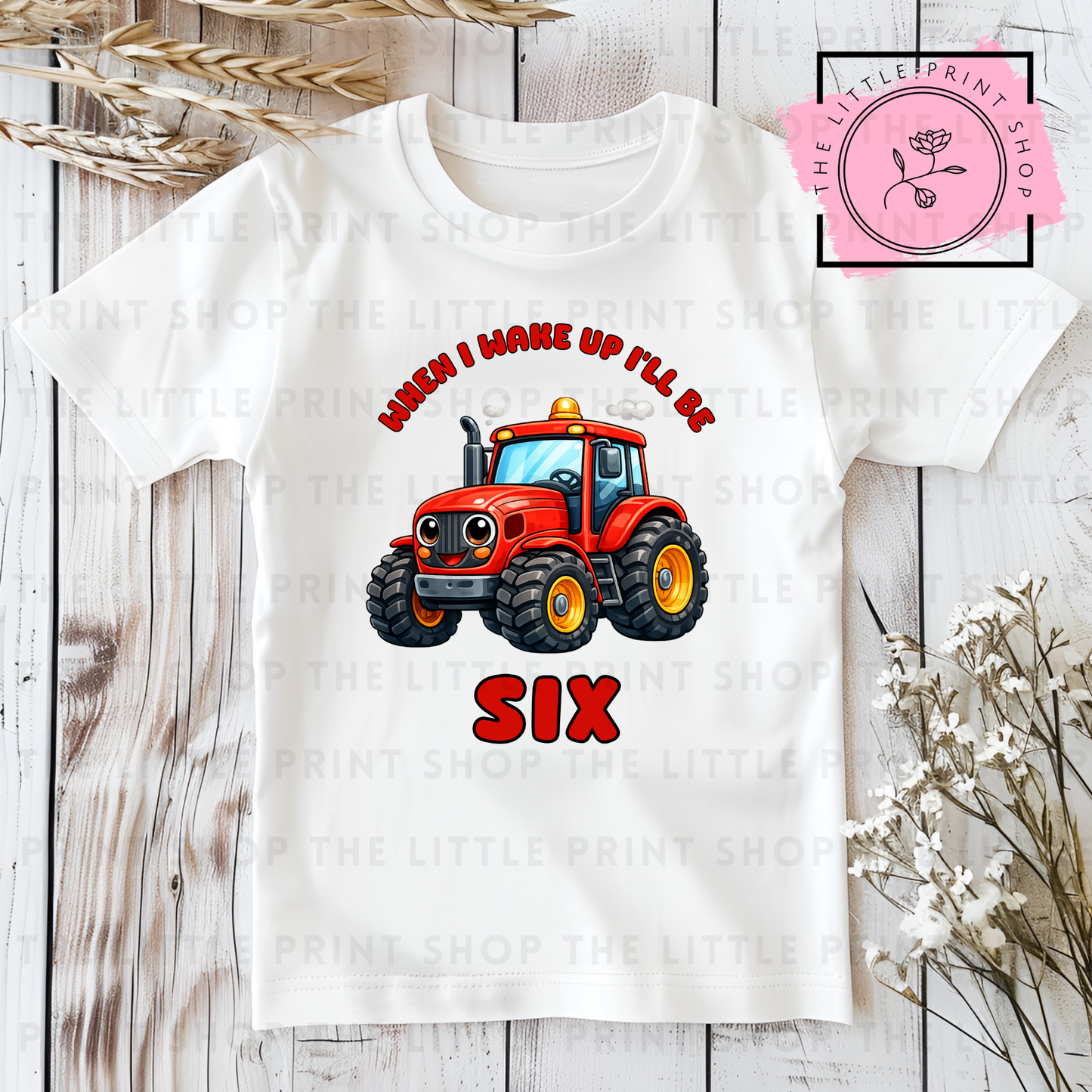 Red Tractor - Numbers 1 - 7 -  DTF Transfer Decal