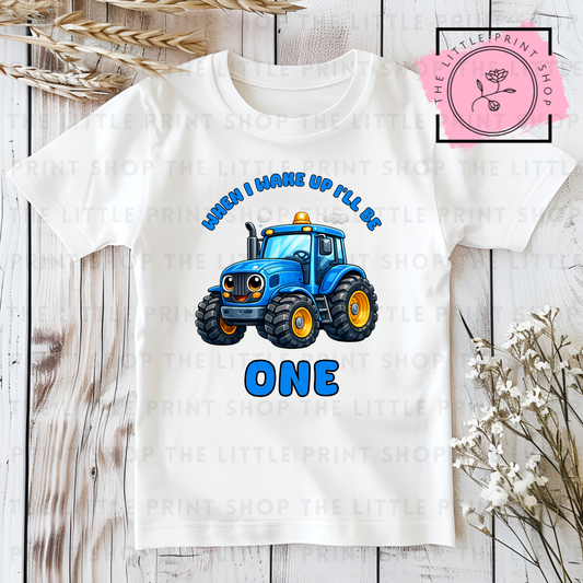 Blue Tractor - Numbers 1 - 7 -  DTF Transfer Decal