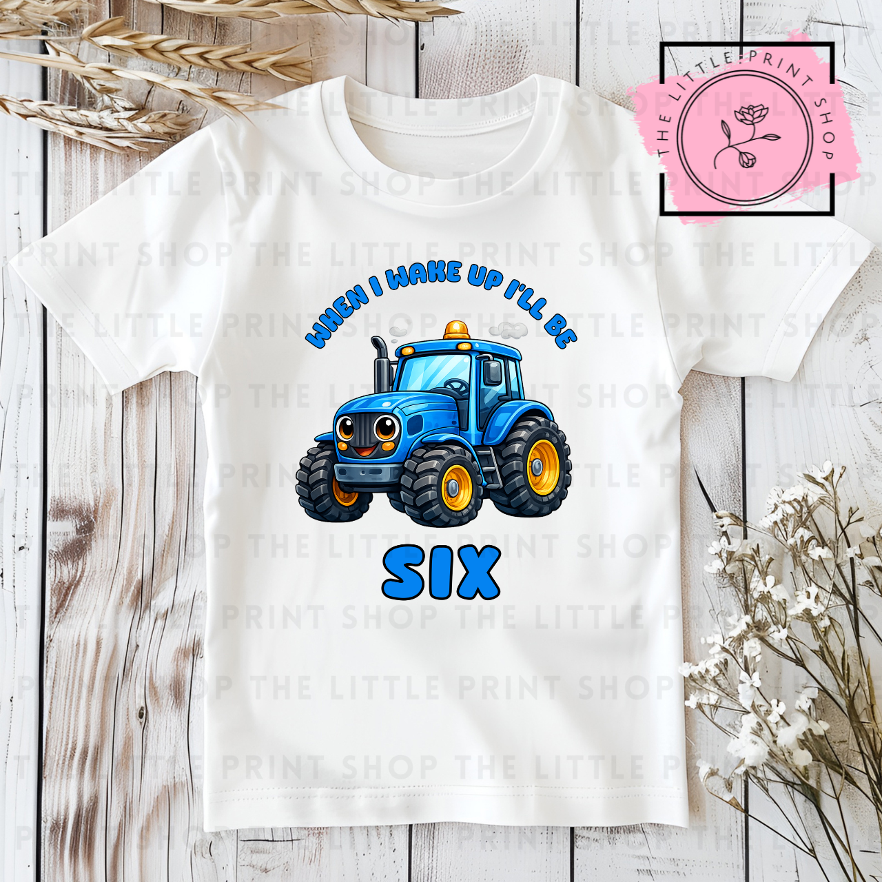 Blue Tractor - Numbers 1 - 7 -  DTF Transfer Decal