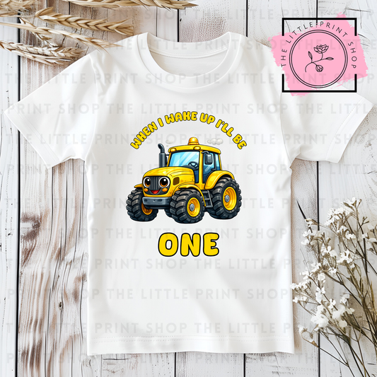 Yellow Tractor - Numbers 1 - 7 - DTF Transfer Decal