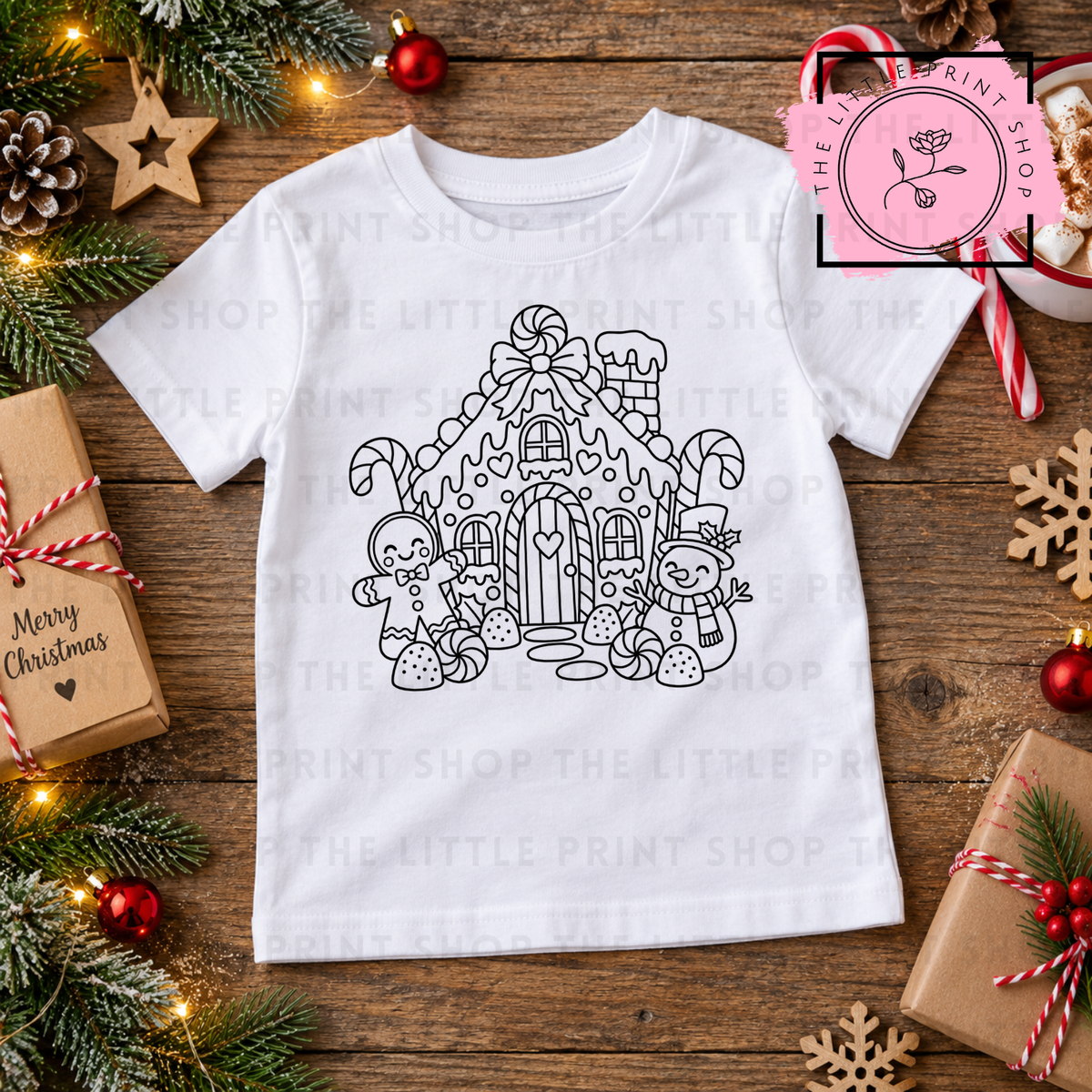 Gingerbread Outline - DTF Transfer Decal