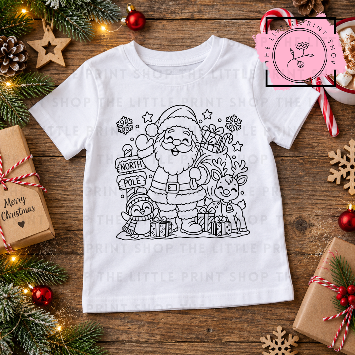 Santa Outline - DTF Transfer Decal