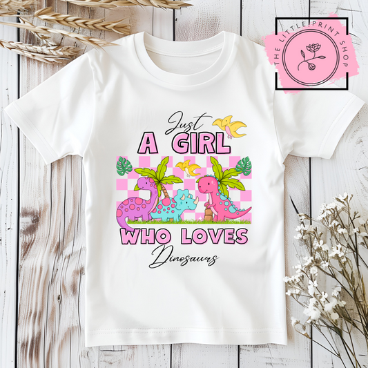 Girl Dinosaur - DTF Transfer Decal