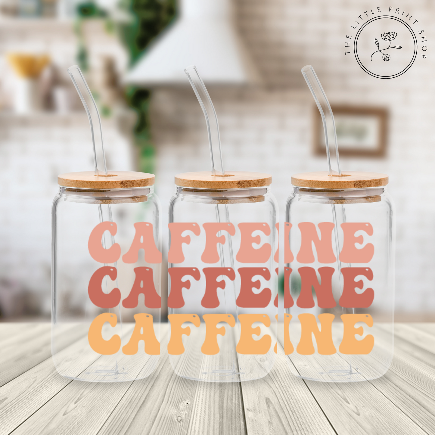 Caffeine - 16oz Libbey Glass Printed UV DTF Wrap