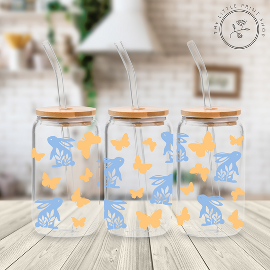 Bunnies - 16oz Libbey Glass Printed UV DTF Wrap