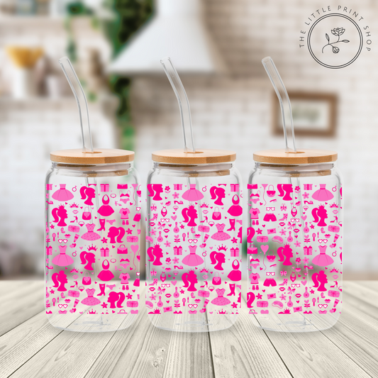 Girl - 16oz Libbey Glass Printed UV DTF Wrap