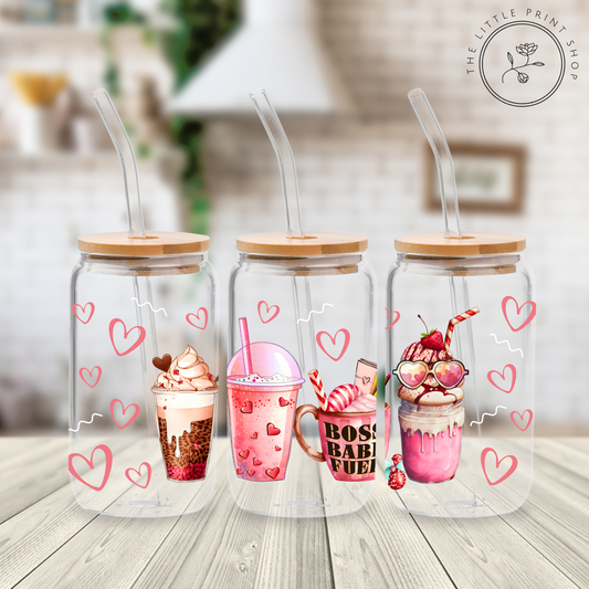 Boss Babe Coffee - 16oz Libbey Glass Printed UV DTF Wrap