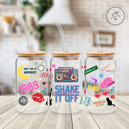 Shake It Off - 16oz Libbey Glass Printed UV DTF Wrap