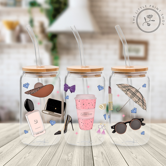 Fashion - 16oz Libbey Glass Printed UV DTF Wrap