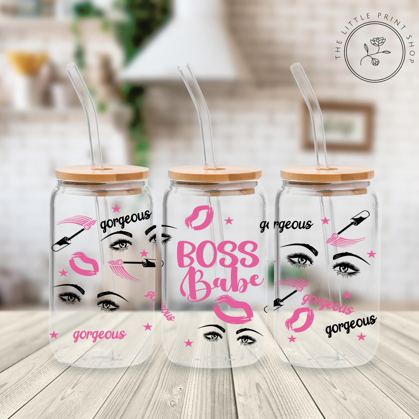 Babe - 16oz Libbey Glass Printed UV DTF Wrap