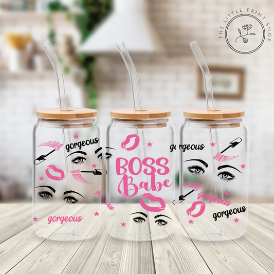 Babe - 16oz Libbey Glass Printed UV DTF Wrap