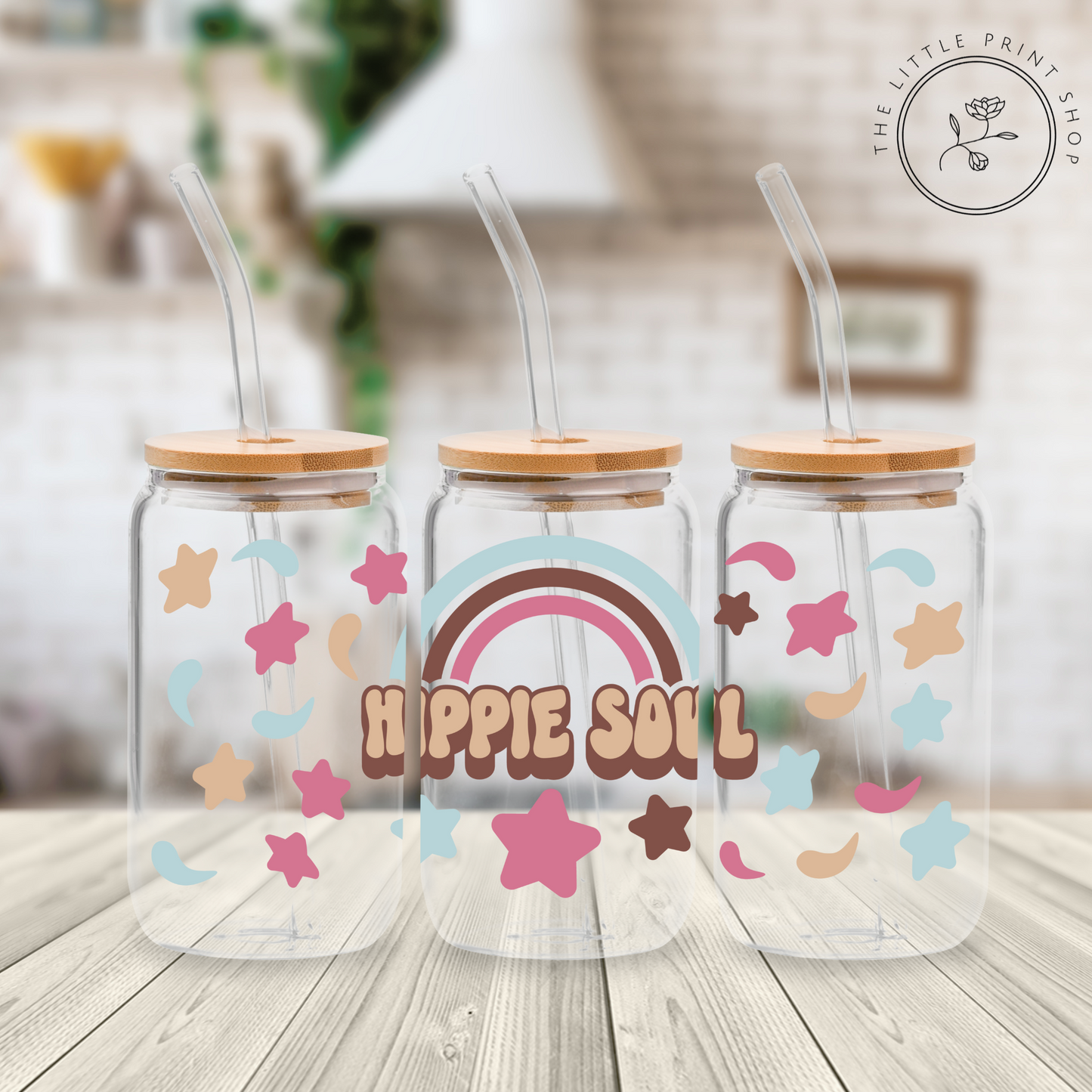 Hippie Soul - 16oz Libbey Glass Printed UV DTF Wrap