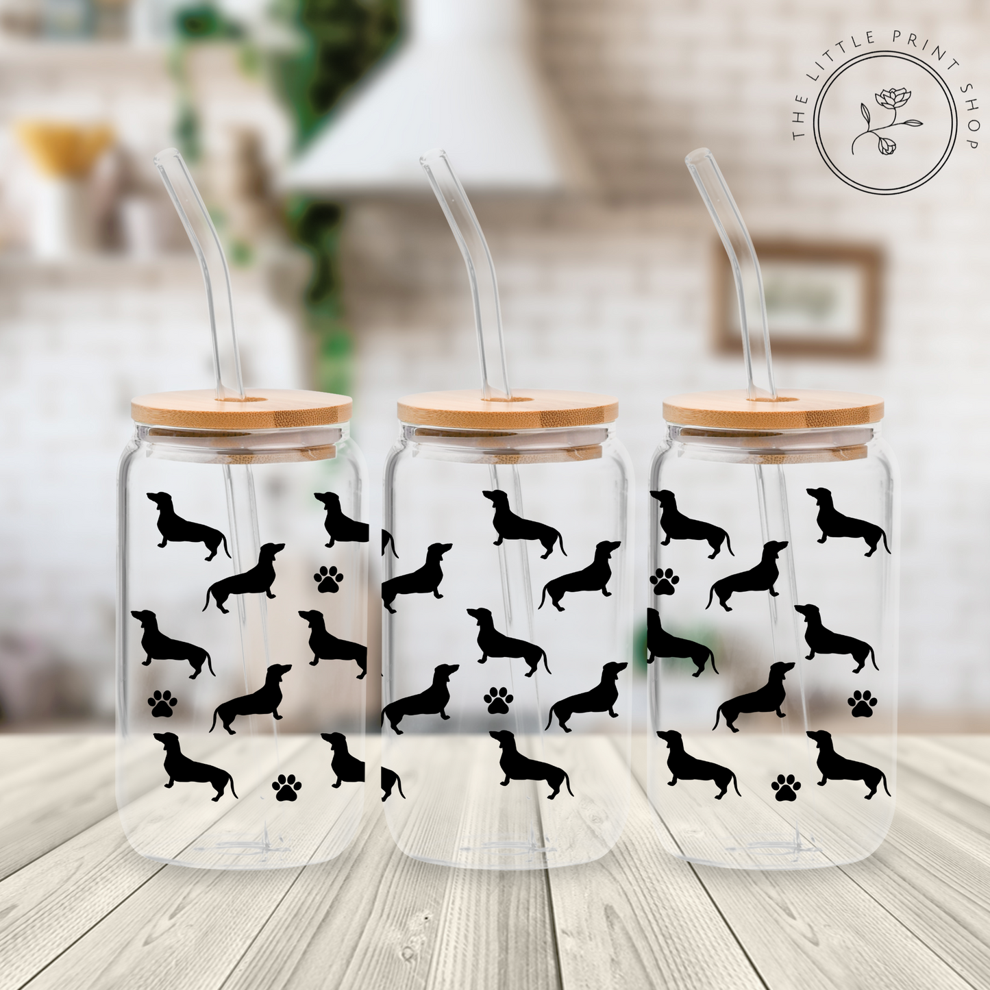 Dachshund - 16oz Libbey Glass Printed UV DTF Wrap