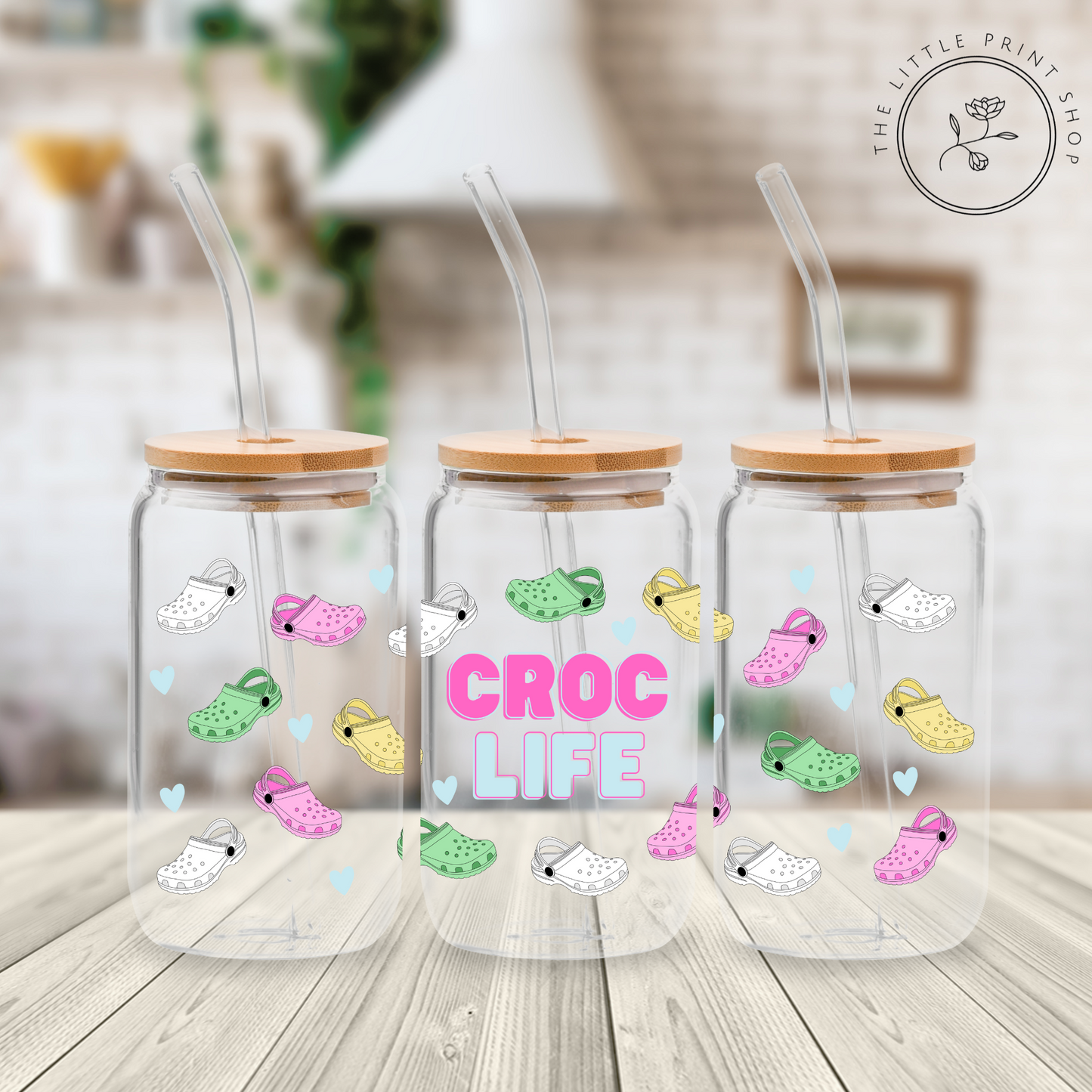 Croc Life - 16oz Libbey Glass Printed UV DTF Wrap