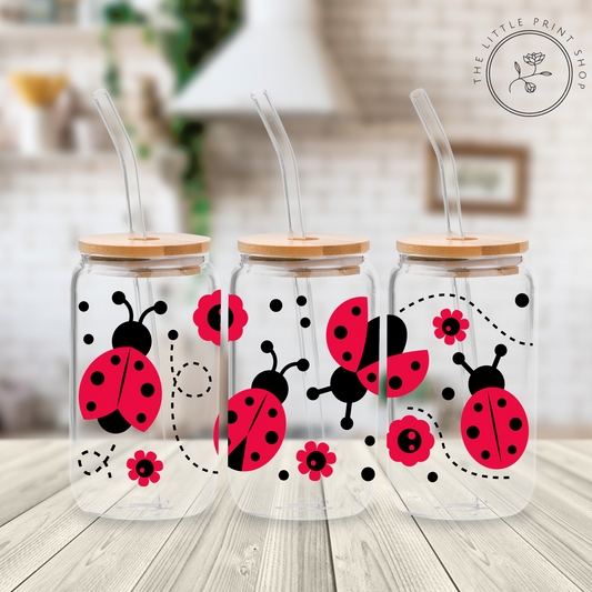 Ladybirds - 16oz Libbey Glass Printed UV DTF Wrap