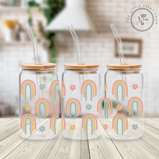 Rainbows - 16oz Libbey Glass Printed UV DTF Wrap