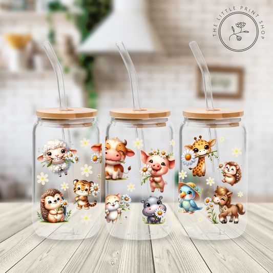 Animals - 16oz Libbey Glass Printed UV DTF Wrap