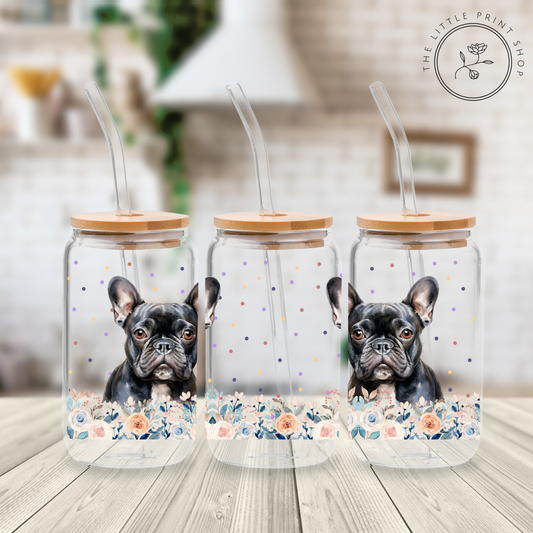 Frenchie - 16oz Libbey Glass Printed UV DTF Wrap