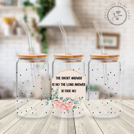 Short Answer - 16oz Libbey Glass Printed UV DTF Wrap