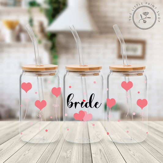 Bride  - 16oz Libbey Glass Printed UV DTF Wrap