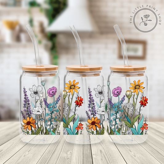 Beautiful Meadow - 16oz Libbey Glass Printed UV DTF Wrap