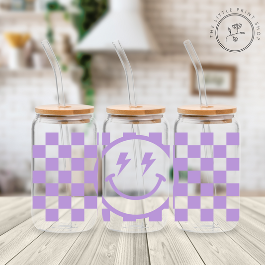 Purple Face - 16oz Libbey Glass Printed UV DTF Wrap