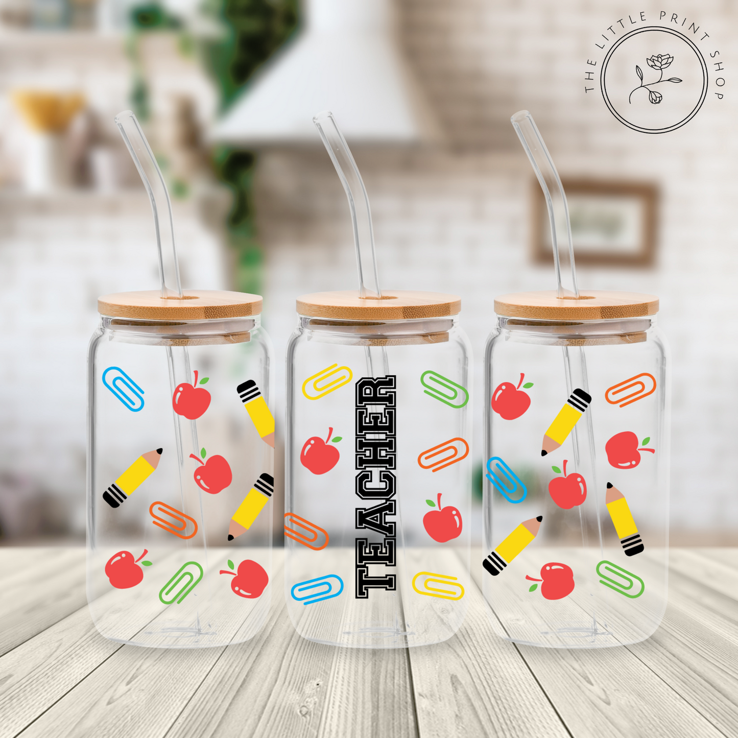 Teacher - 16oz Libbey Glass Printed UV DTF Wrap