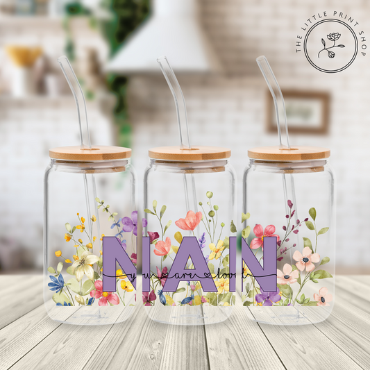 Nan - You Are Loved - 16oz Libbey Glass Printed UV DTF Wrap