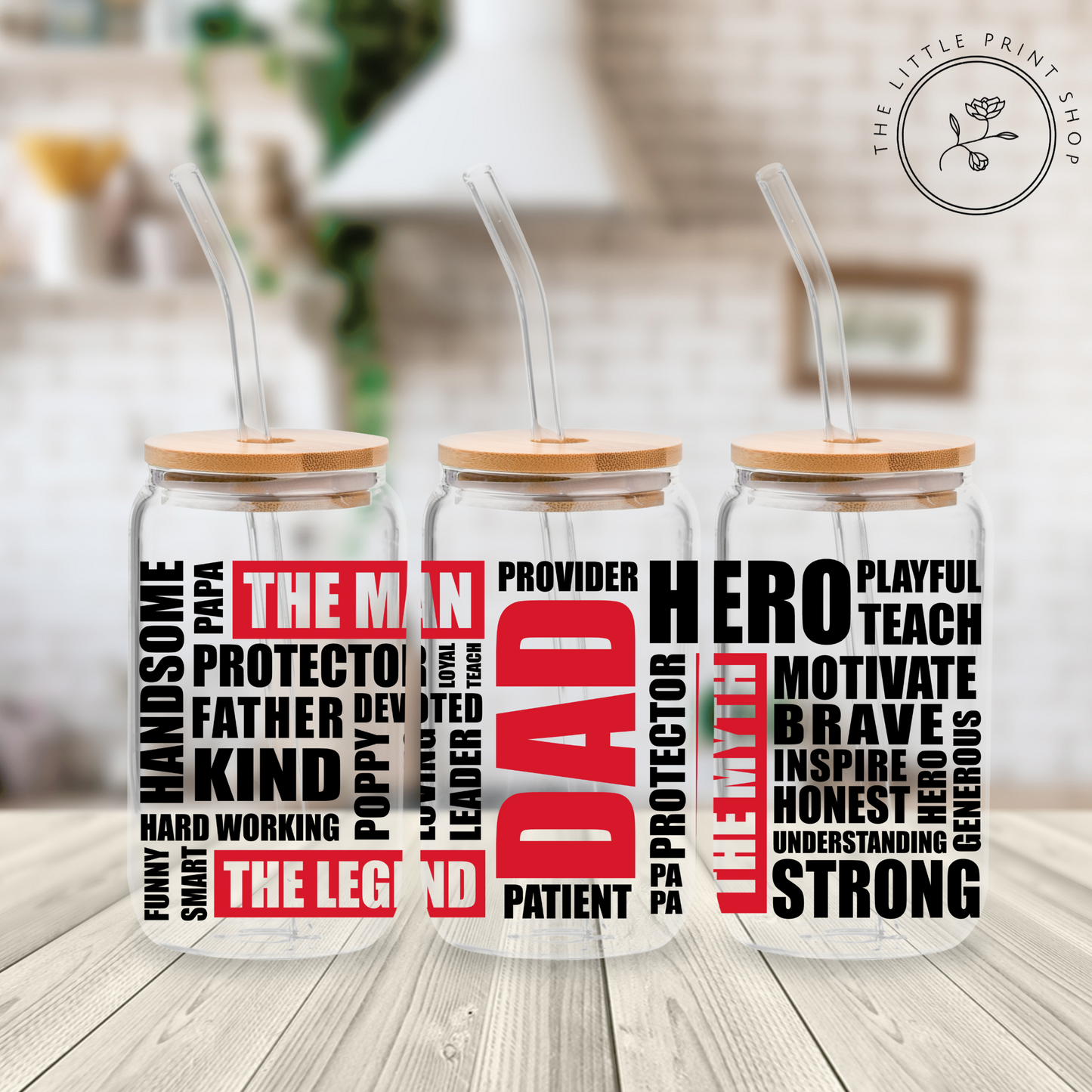 DAD - 16oz Libbey Glass Printed UV DTF Wrap