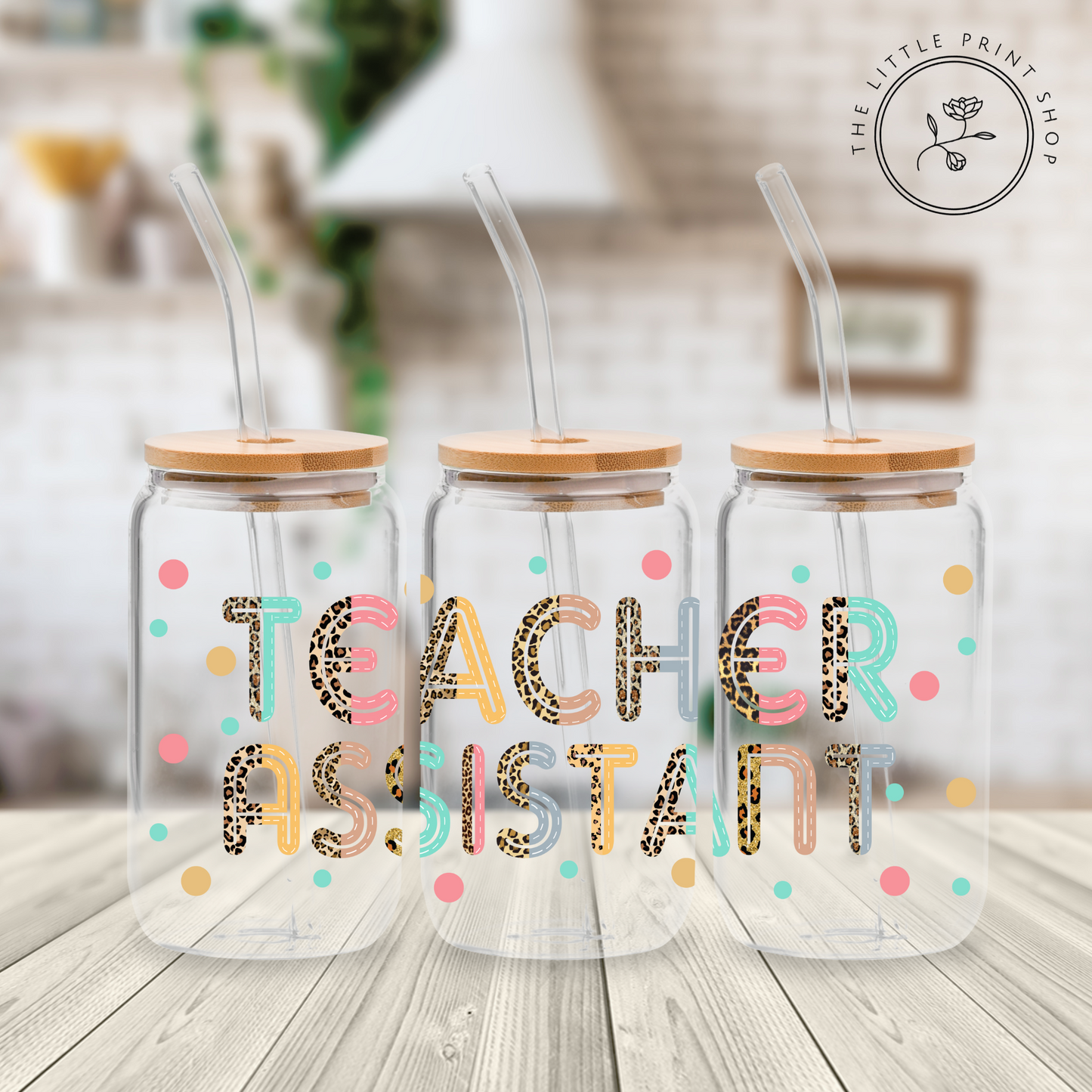 Teacher Assistant - 16oz Libbey Glass Printed UV DTF Wrap