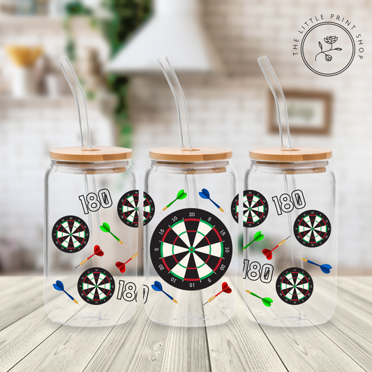 Darts - 16oz Libbey Glass Printed UV DTF Wrap
