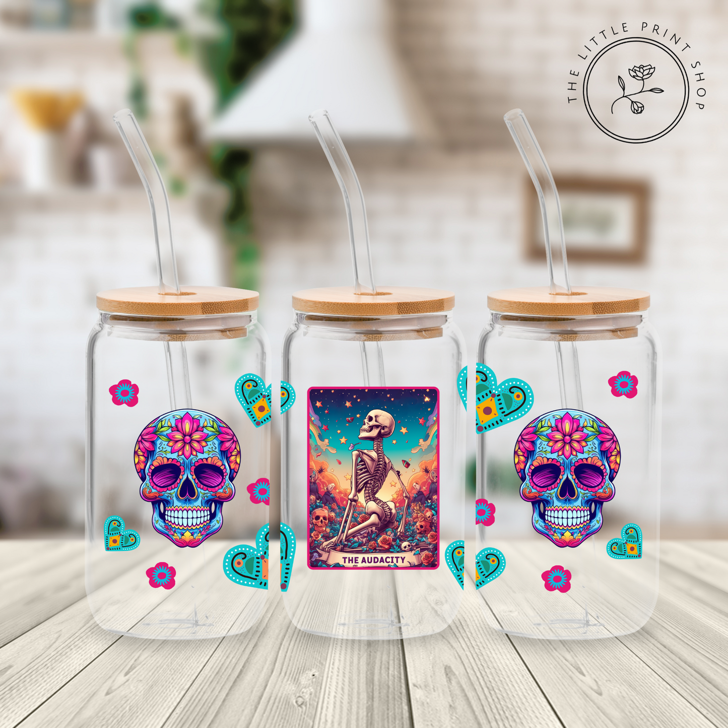 The Audacity Tarot - 16oz Libbey Glass Printed UV DTF Wrap