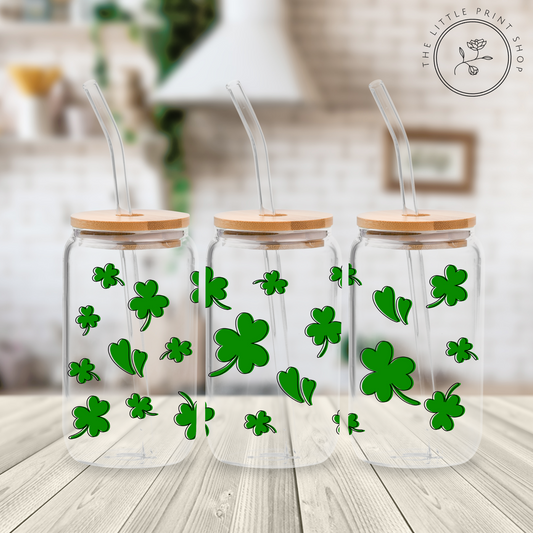 Irish Luck - 16oz Libbey Glass Printed UV DTF Wrap