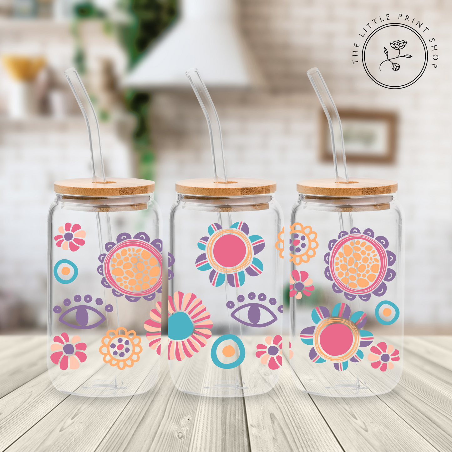 Turkish Eye - 16oz Libbey Glass Printed UV DTF Wrap