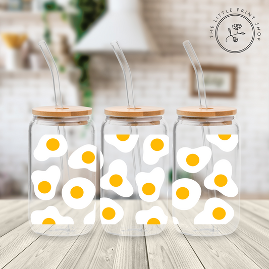 Eggs - 16oz Libbey Glass Printed UV DTF Wrap