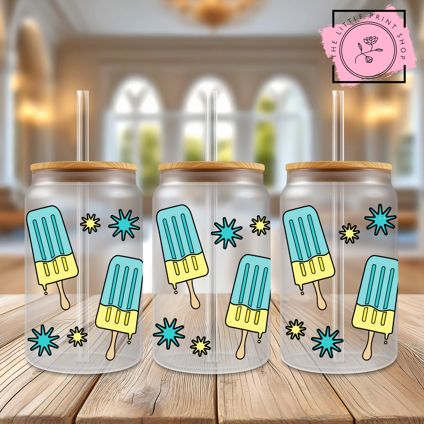 Ice Lollies - 16oz Libbey Glass Printed UV DTF Wrap