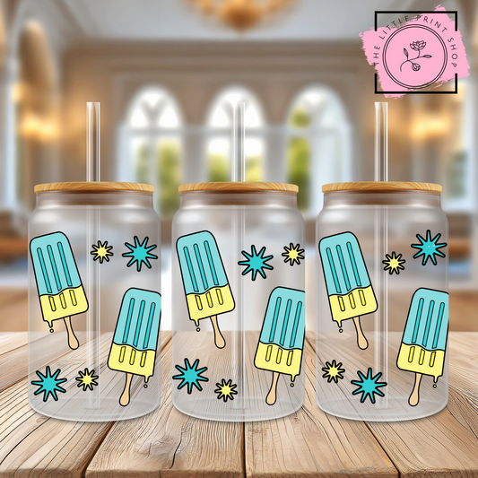 Ice Lollies - 16oz Libbey Glass Printed UV DTF Wrap