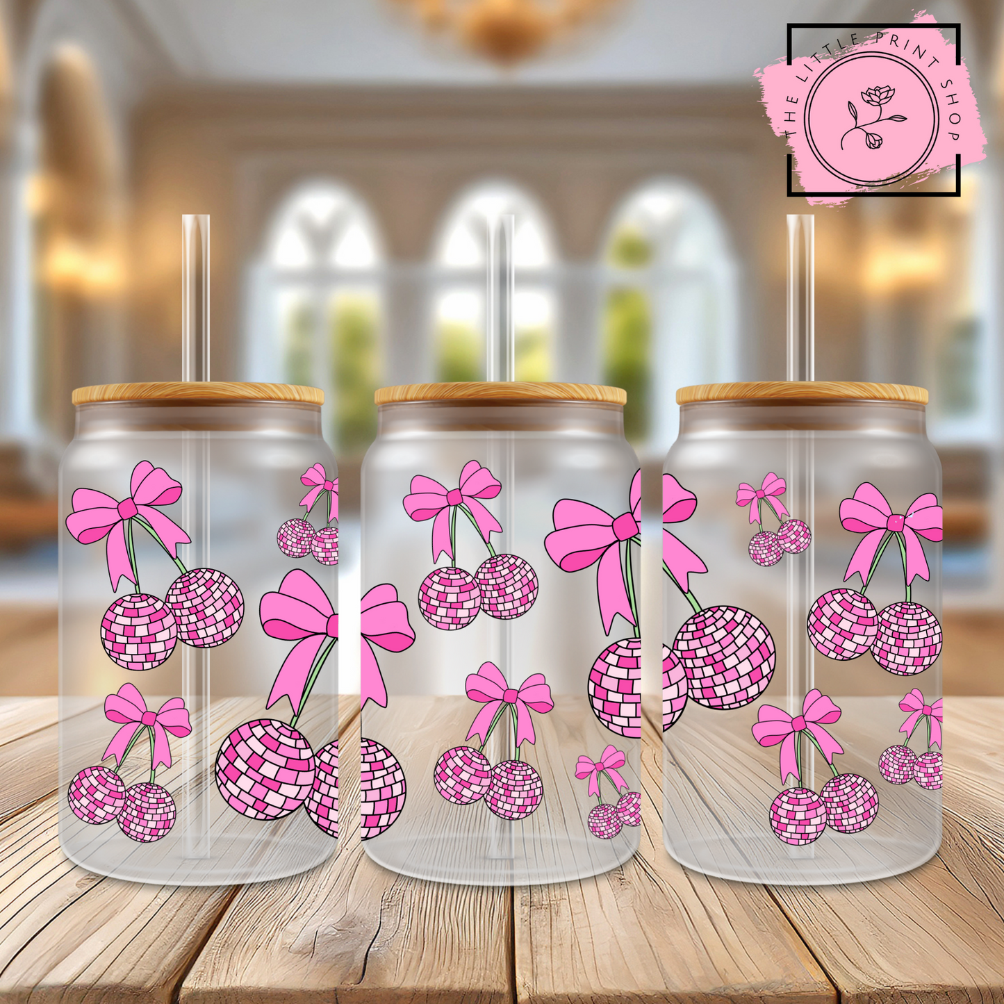 Disco Balls - 16oz Libbey Glass Printed UV DTF Wrap