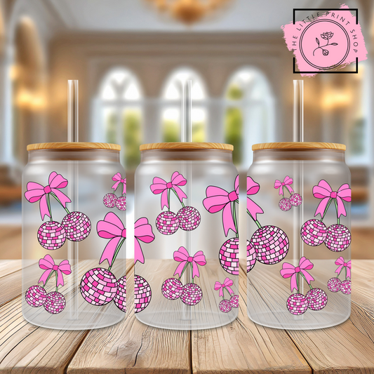 Disco Balls - 16oz Libbey Glass Printed UV DTF Wrap