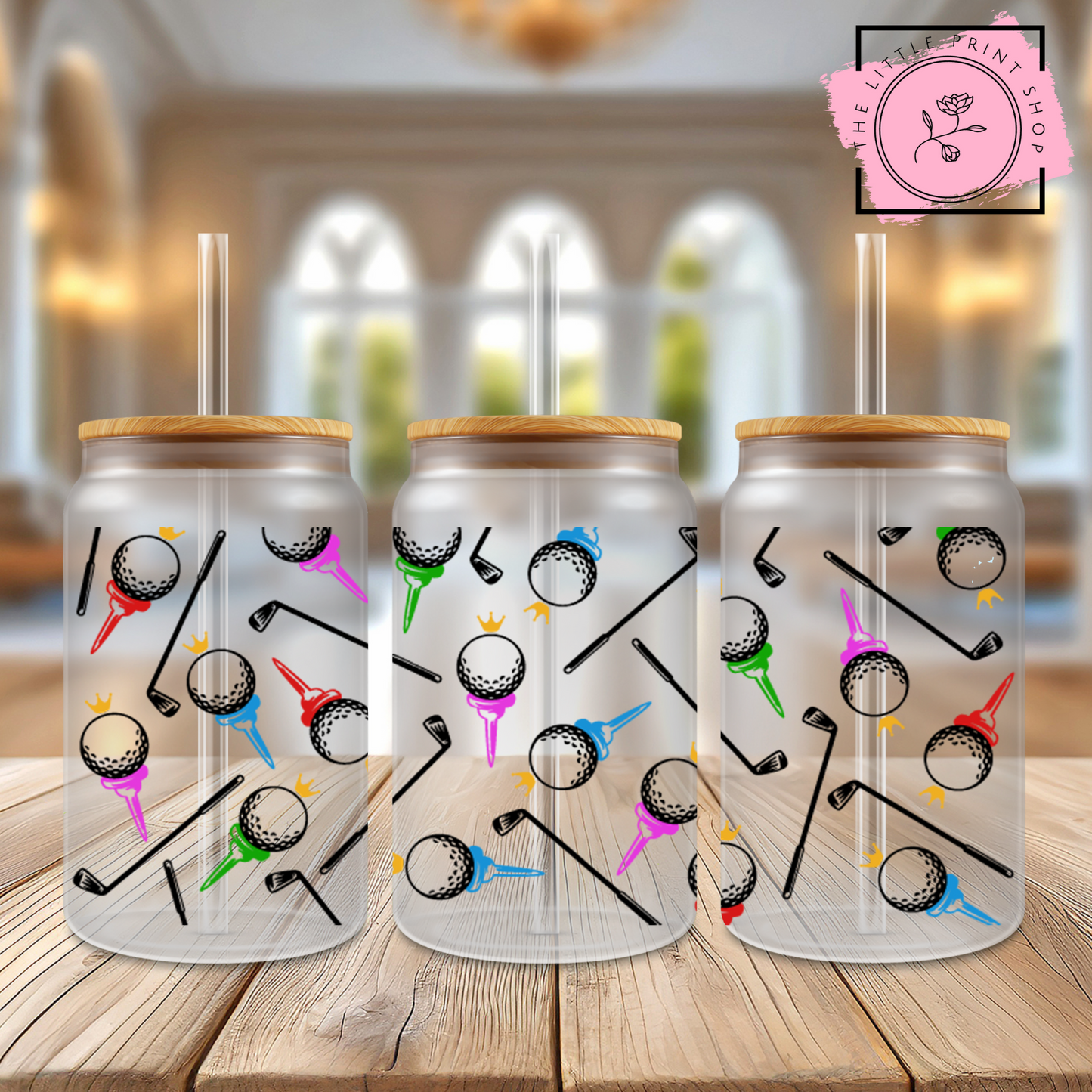 Golf - 16oz Libbey Glass Printed UV DTF Wrap