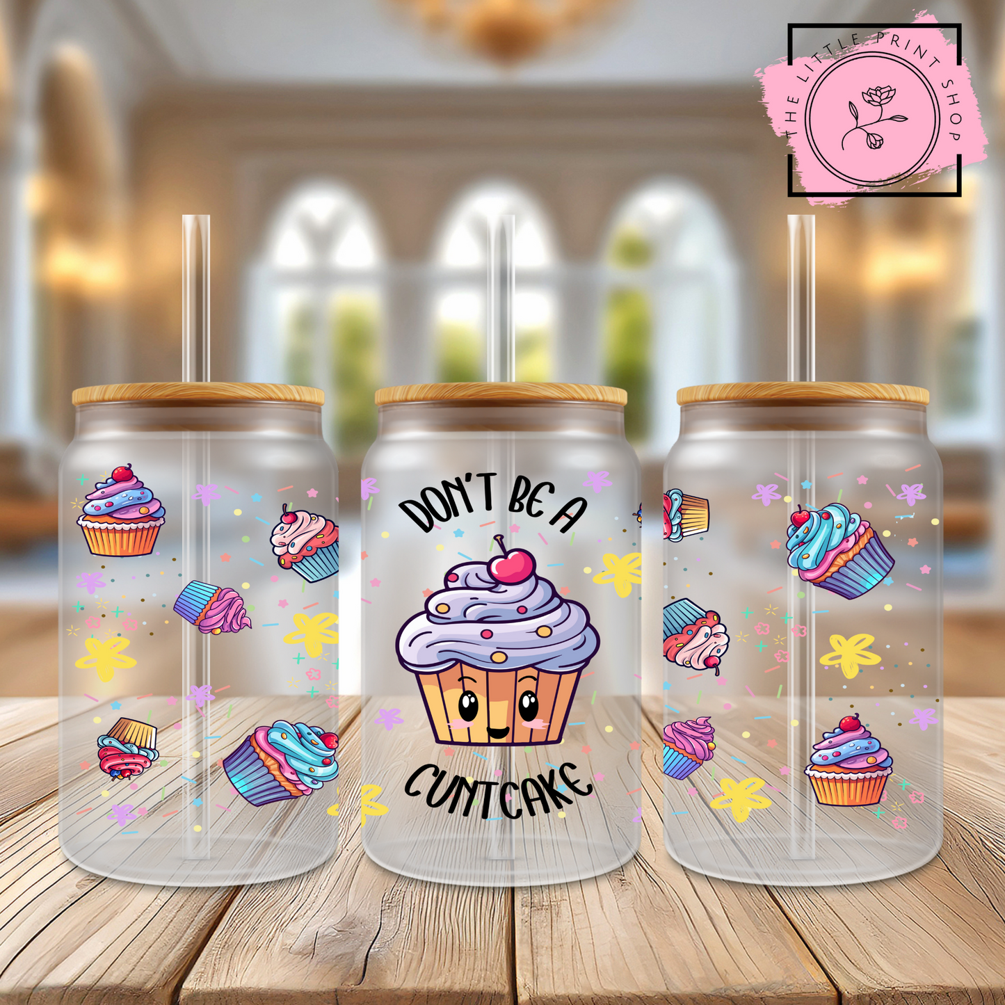 Cupcake - 16oz Libbey Glass Printed UV DTF Wrap