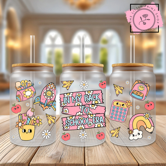 School Era - 16oz Libbey Glass Printed UV DTF Wrap